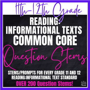 Preview of Common Core Question Stems - Grades 11-12 - ELA Reading: Informational Texts