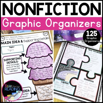 Preview of Nonfiction Reading Comprehension Graphic Organizers, Summarizing, Text Features