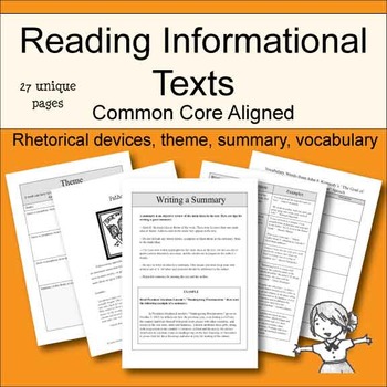 Preview of Reading Informational Text - Common Core Aligned