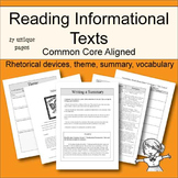 Reading Informational Text - Common Core Aligned