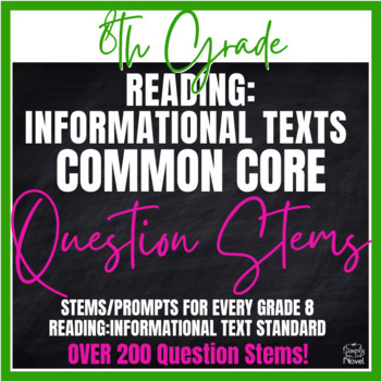 Preview of Common Core Question Stems 8th Grade - ELA - Reading: Informational Texts