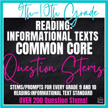 Preview of Reading: Informational Texts Question Stems and Standards for Grades 9-10