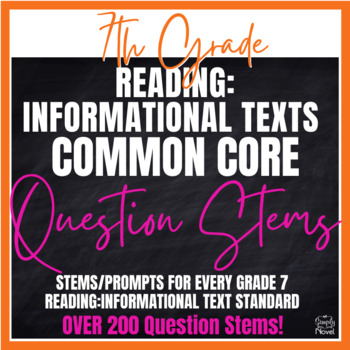 Preview of Common Core Question Stems 7th Grade ELA - Reading: Informational Texts