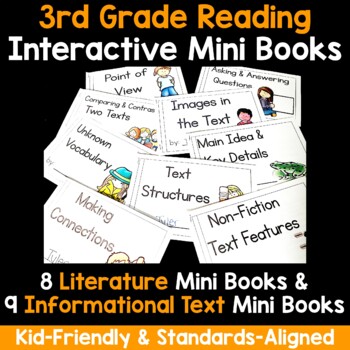 Preview of Reading Interactive Mini Books Bundle Third Grade