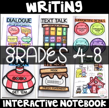 Preview of Writing Interactive Notebook with Standard Based Lessons Grades 4-8