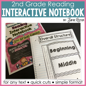 Preview of Reading Interactive Notebook for 2nd Grade | Common Core-Aligned