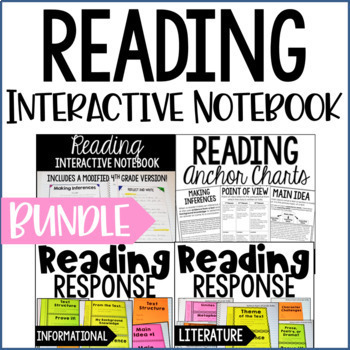 Preview of Reading Interactive Notebook | 5th Grade Interactive Notebook for Reading