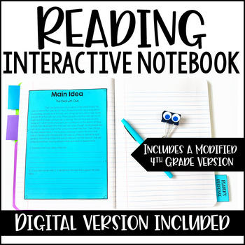Preview of Reading Interactive Notebook | Printable and Digital