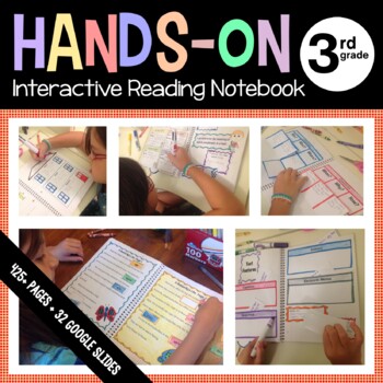 Preview of Reading Interactive Notebook Third Grade with Scaffolded Notes + Google Slides