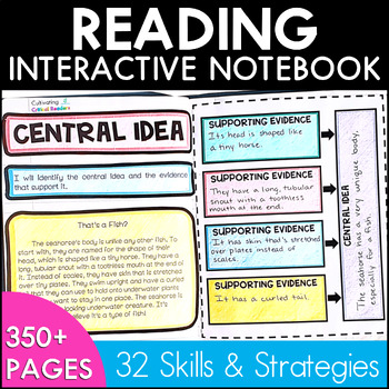Preview of Reading Interactive Notebook - Literature & Informational Text w/ Google Slides™
