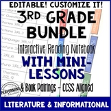 3rd Grade Reading Interactive Notebook Bundle EDITABLE Les