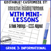 Reading Interactive Notebook Third Grade Informational CCS