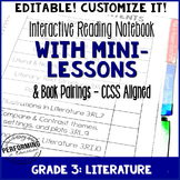 Reading Interactive Notebook with EDITABLE Lessons 3rd Gra