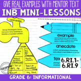 Reading Interactive Notebook with Mini Lessons - 6th Infor