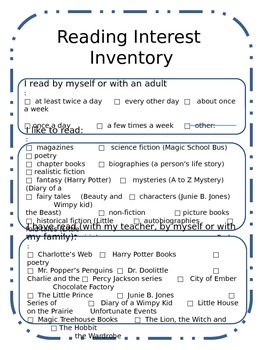 reading inventory