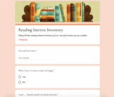 Reading Interest Inventory - Digital Google Forms #backtoschool