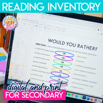 Preview of Reading Interest Inventory for Independent Reading - Digital and Print