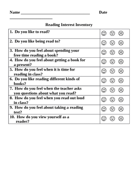 Preview of Reading Interest Inventory for Primary Students