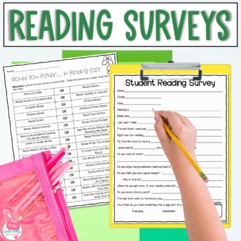 Preview of Reading Interest Survey For Kids and Families - Back to School Reading Activity