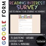 Reading Interest Survey  |  Google Form  |  Distance Learning