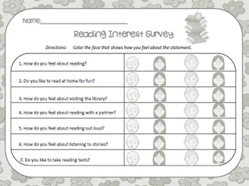 Reading Interest Survey...Kid Friendly! by Lucky Girl | TpT