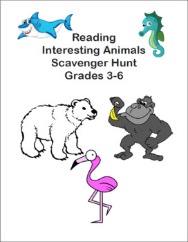 Preview of Reading Bundle-Interesting Animals-Scavenger Hunts