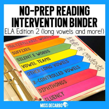 Preview of Reading Intervention Binder No Prep 2nd Edition: SOR Aligned