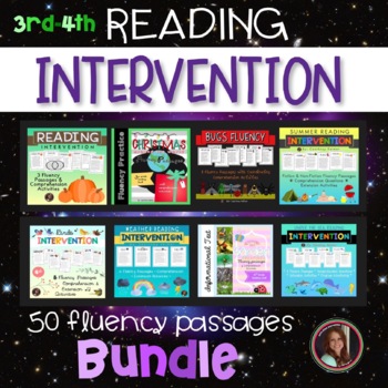 Preview of Reading Intervention Bundle (Fluency & Comprehension) Grades 3-4