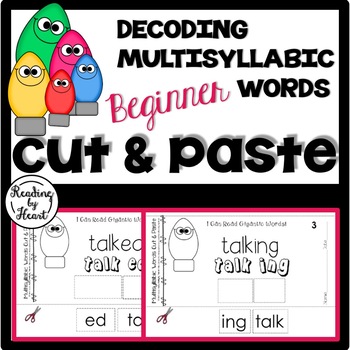 Preview of Decoding Multisyllabic Words CUT & PASTE Reading Intervention DECEMBER WORD WORK