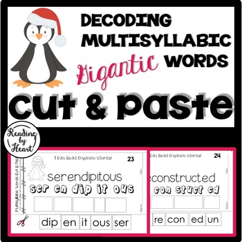 Preview of Decoding Multisyllabic Words CUT & PASTE Reading Intervention DECEMBER WORD WORK