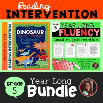 Preview of Reading Intervention Fifth Grade Year Long Bundle (Fluency & Comprehension)