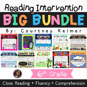 Preview of Reading Intervention Fluency & Comprehension Big Bundle {Grade 6}