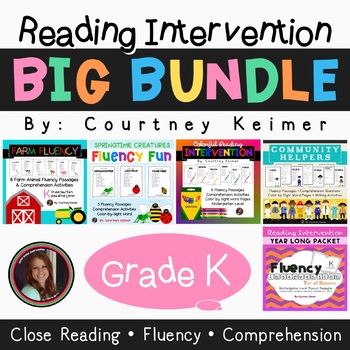 Preview of Reading Intervention Fluency & Comprehension Big Bundle {Kindergarten}
