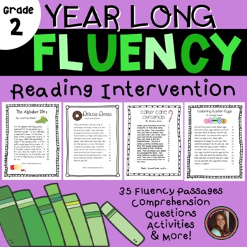 Preview of Reading Intervention Fluency Passages & Comprehension 2nd Grade (Year Long)