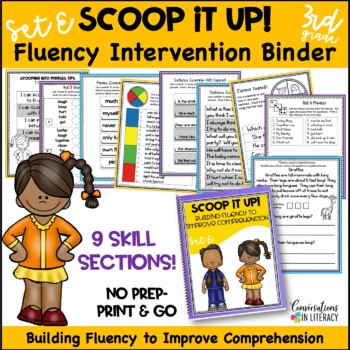 Preview of Reading Intervention Fluency Passages & Reading Comprehension Binder Set E
