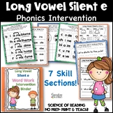Silent e Magic e CVCE Long Vowel Worksheets Phonics Interv