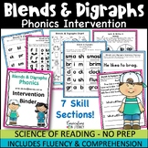 Reading Intervention Phonics & Fluency Binder Blends and D