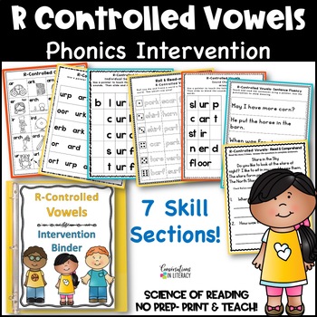 Preview of Bossy R Controlled Vowels Worksheets & Phonics Reading Intervention Activities