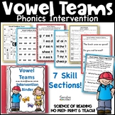 Reading Intervention Vowel Teams Phonics Activities Binder
