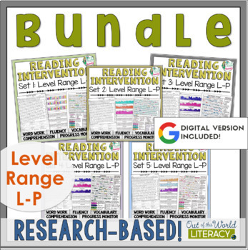 Preview of Reading Intervention Program - Bundle Level L-P - Digital & Print