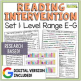 Reading Intervention Program - Set 1 Level E-G - Digital & Print