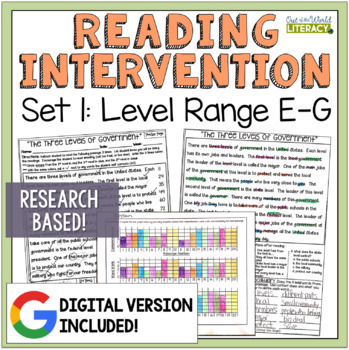 Preview of Reading Intervention Program - Set 1 Level E-G - Digital & Print