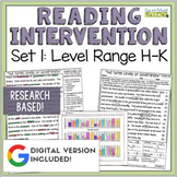 Reading Intervention Program - Set 1 Level H-K - Digital & Print