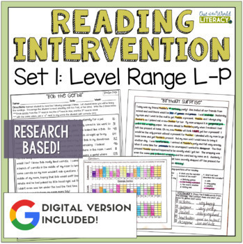 Preview of Reading Intervention Program - Set 1 Level L-P - Digital & Print