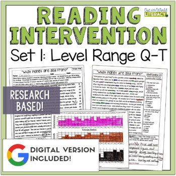 Preview of Reading Intervention Program - Set 1 Level Q-T - Digital & Print
