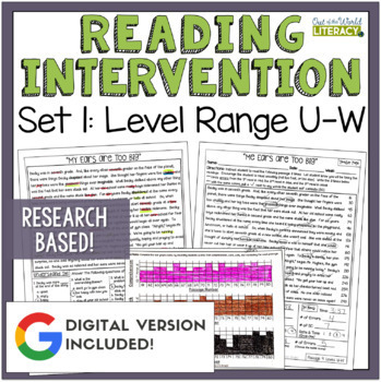Preview of Reading Intervention Program - Set 1 Level U-W - Digital & Print