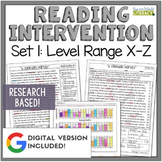 Reading Intervention Program - Set 1 Level X-Z - Digital & Print