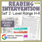 Reading Intervention Program - Set 2 Level H-K - Digital & Print