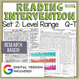 Reading Intervention Program - Set 2 Level Q-T - Digital & Print