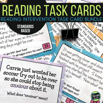 Preview of Reading Intervention Activities - Reading Task Cards - Context Clues - Inferring